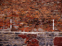 1650 brick wall on stone